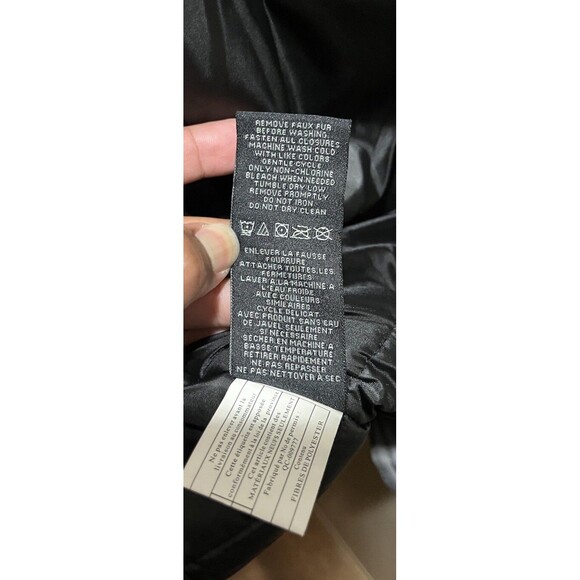 Steve Madden Faux Fur Trim Hooded Parka Size Small Gray Black Cozy Winter - Picture 5 of 6